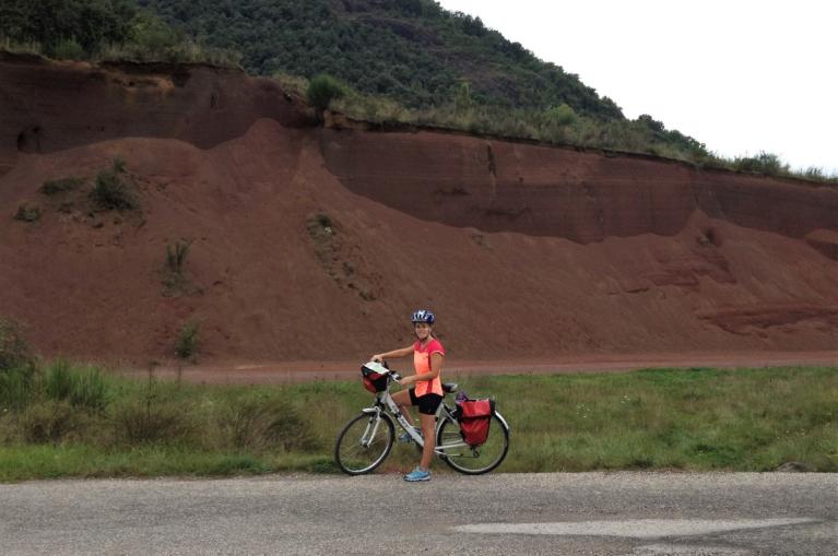 Cyclist in La Garrotxa Natural Park